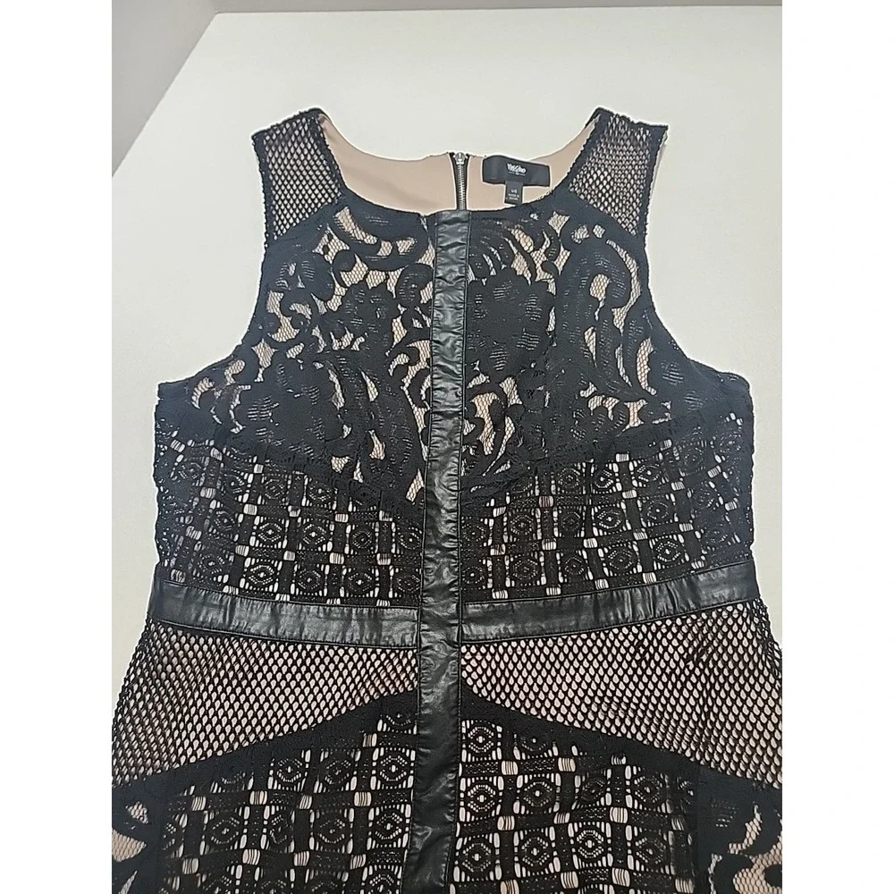 Mossimo Black Lace Dress With Beige Under Slip Size Large
